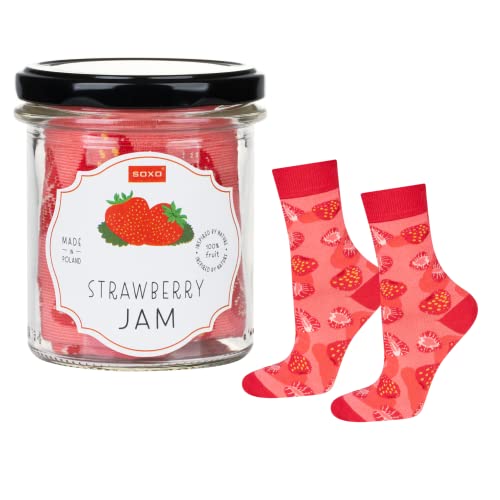 soxo Tarro De Mermelada Calcetines Mujer Divertidos Algodon Regalos Originales Regalo 35-40 Strawberry Jam