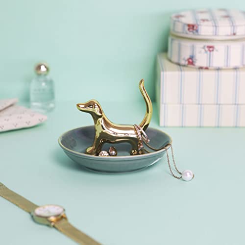 Porta-anillos perro dorado – Joyas con guardián fiel