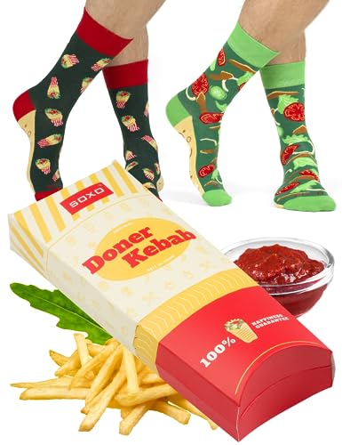 soxo Fast Food Calcetines Mujer Divertidos Regalos Para Hombre Originales Regalo Colores 40-45 Doner Kebab 2 Pares