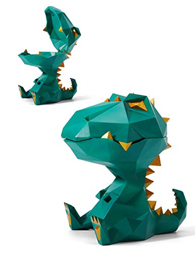 Amoy-Art Tarro de Galletas Dinosaurio Decorativa Figura Escultura Resina Regalo Verde 18cm