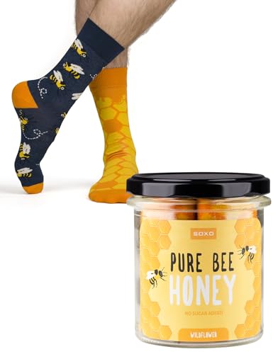 soxo Miel Calcetines Mujer Divertidos Regalos Para Hombre Originales Regalo Colores 40-45 Pure Bee Honey Hombre