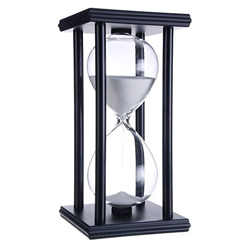 Reloj de arena decorativo – 30 minutos de calma en cristal y madera