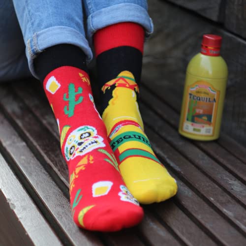 soxo Whisky Calcetines Hombre Divertidos Algodon Regalos Originales Colores Regalo Hombres 40-45 Tequila 1 Par