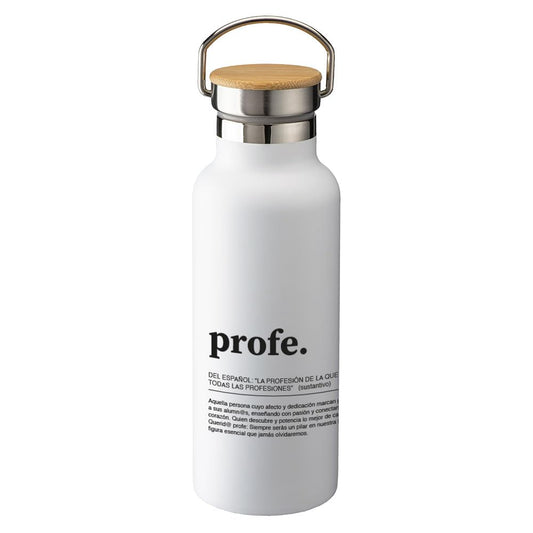 Para profes que dejan huella – Botella de acero con tapón de madera