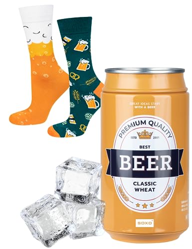 soxo Cerveza Calcetines Hombre Divertidos Algodon Regalos Originales Regalo Hombres 40-45 Classic Wheat 1 Par