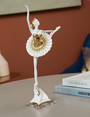 Amoy-Art Decorativa Escultura Bailarina Yoga Figura Mujer Estatua Resina Regalo 30cm