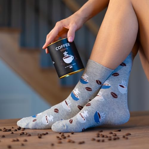 soxo Café Calcetines Mujer Divertidos Colores Regalos Originales Para Hombre 35/40 Café en grano 2 Pares