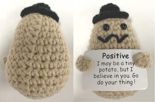 Aolso Mini Patata Positiva Divertida Muñeca，Juguetes de Papa Peluche muñeca，Patata Positiva de Punto Lindo，Pocket Hug Mini Peluche de Tejer de Punto Linda Creativo para Niños Adultos-Grande