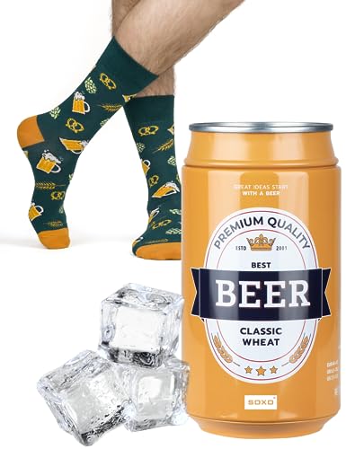 soxo Cerveza Calcetines Hombre Divertidos Algodon Regalos Originales Regalo Hombres 40-45 Classic Wheat2 1 Par