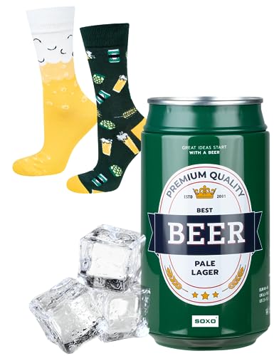 soxo Cerveza Calcetines Hombre Divertidos Algodon Regalos Originales Regalo Hombres 40-45 Pale Lager 1 Par