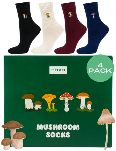 soxo Recolector Setas Calcetines Mujer Divertidos Regalos Para Hombre Originales Regalo 35-40 Mushroom 4 Pares