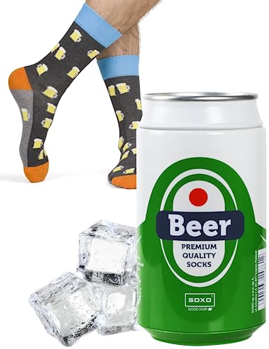 soxo Cerveza Calcetines Hombre + Jarra Divertidos Regalos Originales Marihuana Regalo 40-45 Lager