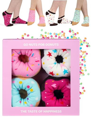 soxo Donut Calcetines Mujer Divertidos Algodon Socks Regalos Originales Regalo Colores 35-40 4 Pares