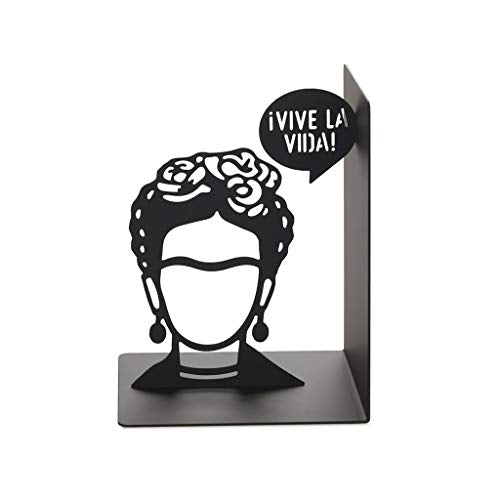 Balvi Sujetalibros Frida Color Negro Sujetalibros Decorativo con la icónica Figura de Frida Hierro 17