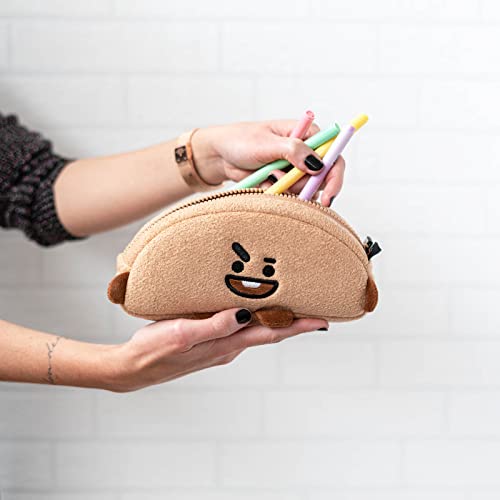 Grupo Erik Estuche Escolar BT21 - Estuche BT21 Shooky, Estuche Rectangular Vuelta al Cole - Estuche BTS - Producto con Licencia Oficial, Marron