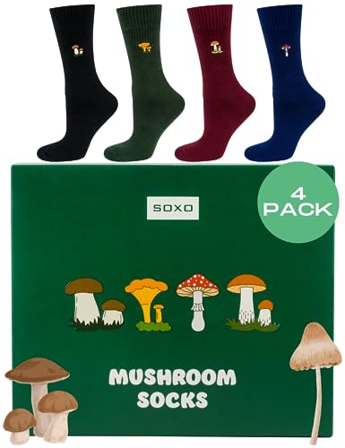 soxo Recolector Setas Calcetines Mujer Divertidos Regalos Para Hombre Originales Regalo 40-45 Mushroom 4 Pares