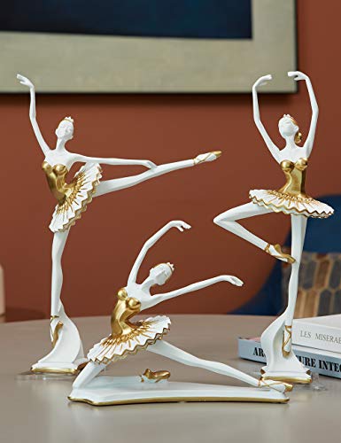 Amoy-Art Decorativa Escultura Bailarina Yoga Figura Mujer Estatua Resina Regalo 30cm