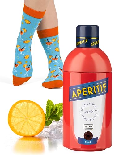 soxo Bebidas Calcetines Mujer Divertidos Algodon Socks Regalos Originales Regalo Colores 35-40 Aperitif 1 Par