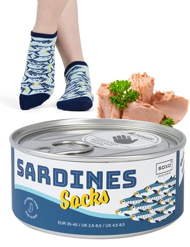 soxo Pescador Calcetines Mujer Divertidos Regalos Para Hombre Originales Regalo Pez 35-40 Sardinas