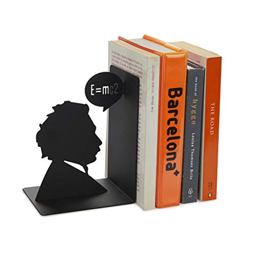 Balvi Sujetalibros Einstein Color Negro Sujetalibros Decorativo con la icónica Figura de Albert Einst