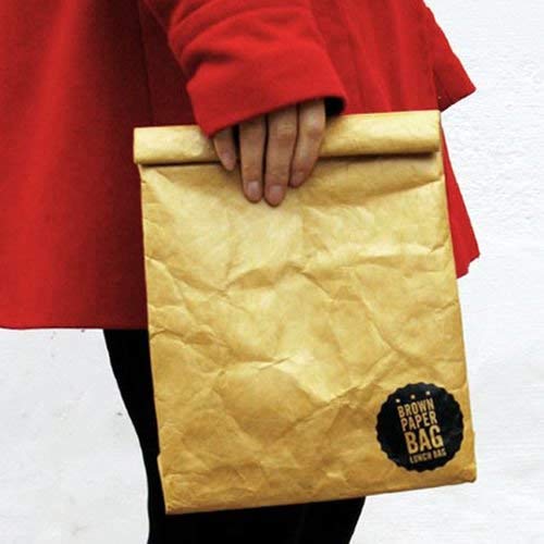 Bolsa almuerzo kraft – Papel retro para llevar con estilo