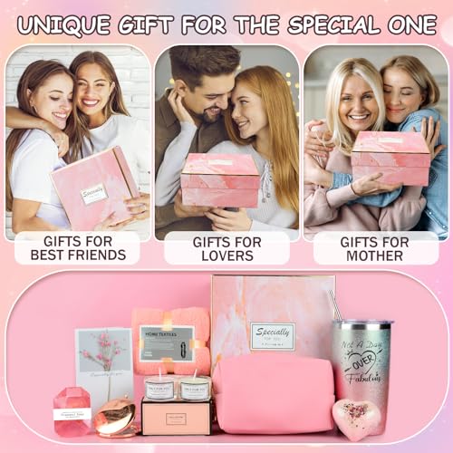 Regalos Originales Cumpleanos para Mujer Joven Pack Regalo Mujer con Taza Termo y Velas Perfumadas, Regalos para Mujer Mama Amigos Novia Esposa, Regalo San Valentin Caja de Rgalo Aniversario