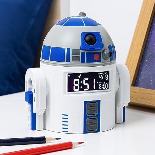 Paladone Reloj Despertador R2D2 - Producto Oficial Star Wars, con Sonidos de R2D2, decoración Adecuada para Fans de Star Wars con Temporizador de Despertar, Alimentado por USB