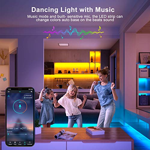 TVLIVE Tira LED, Luces LED Habitación 20 metros, LED Strip lights RGB, Sincronización Musical Bluetooth, 28 Modos, Control de Remoto 40 Botones y App, Luces de Tiras Led Para Fiesta Hogar TV Bar