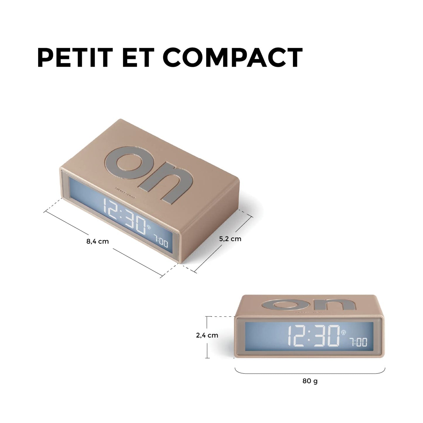 Lexon Flip+ - Reloj Despertador con Pantalla LCD (Goma), Color Amarillo