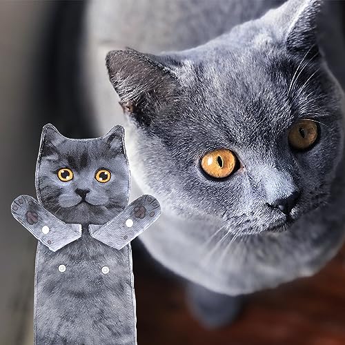 Divertidos Gatos Toalla de Mano-Decoración Gato Toalla Colgantes para Baño Trapos de Cocina-Animal Absorbente suave Toallas-regalos Graciosos Para Originales Mujer Amantes de Los Gatos-Corto Azul