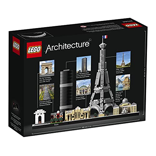 LEGO Architecture París, Set de Construcción Creativa, Torre Eiffel, El Louvre, Maqueta Coleccionable de Monumentos, Pieza Decorativa para el Hogar y Oficina, Regalo para Hombres y Mujeres 21044