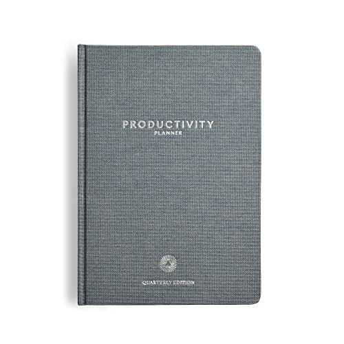 Intelligent Change A5 Quarterly Productivity Planner (3 Months) - 90 Day Life Planner for Focus and Time Management - Project Organizer with Habit and Mood Trackers - Minimalist Black Notebook