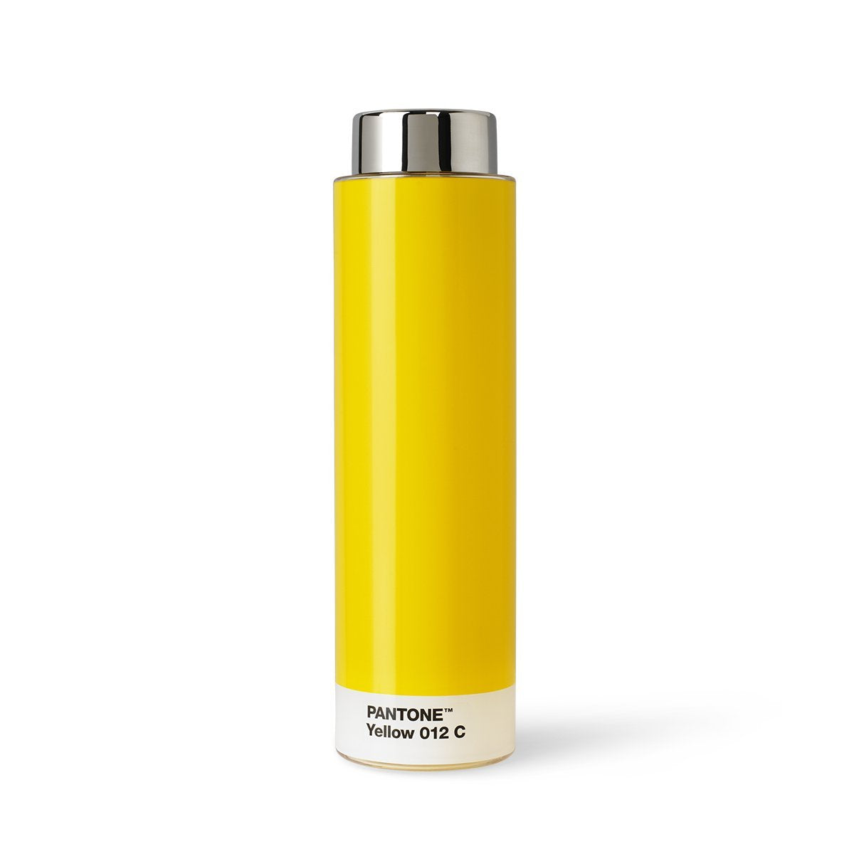 Copenhagen design Pantone Drinking, Tritan (Plastic) Water Bottle, 500 ml, Yellow 012 C, Acero Inoxidable, One Size