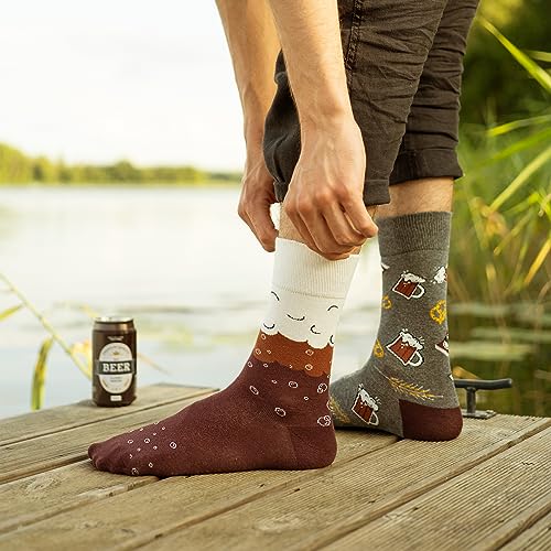 soxo Cerveza Calcetines Hombre Divertidos Algodon Regalos Originales Regalo Hombres 40-45 Classic Porter 1 Par