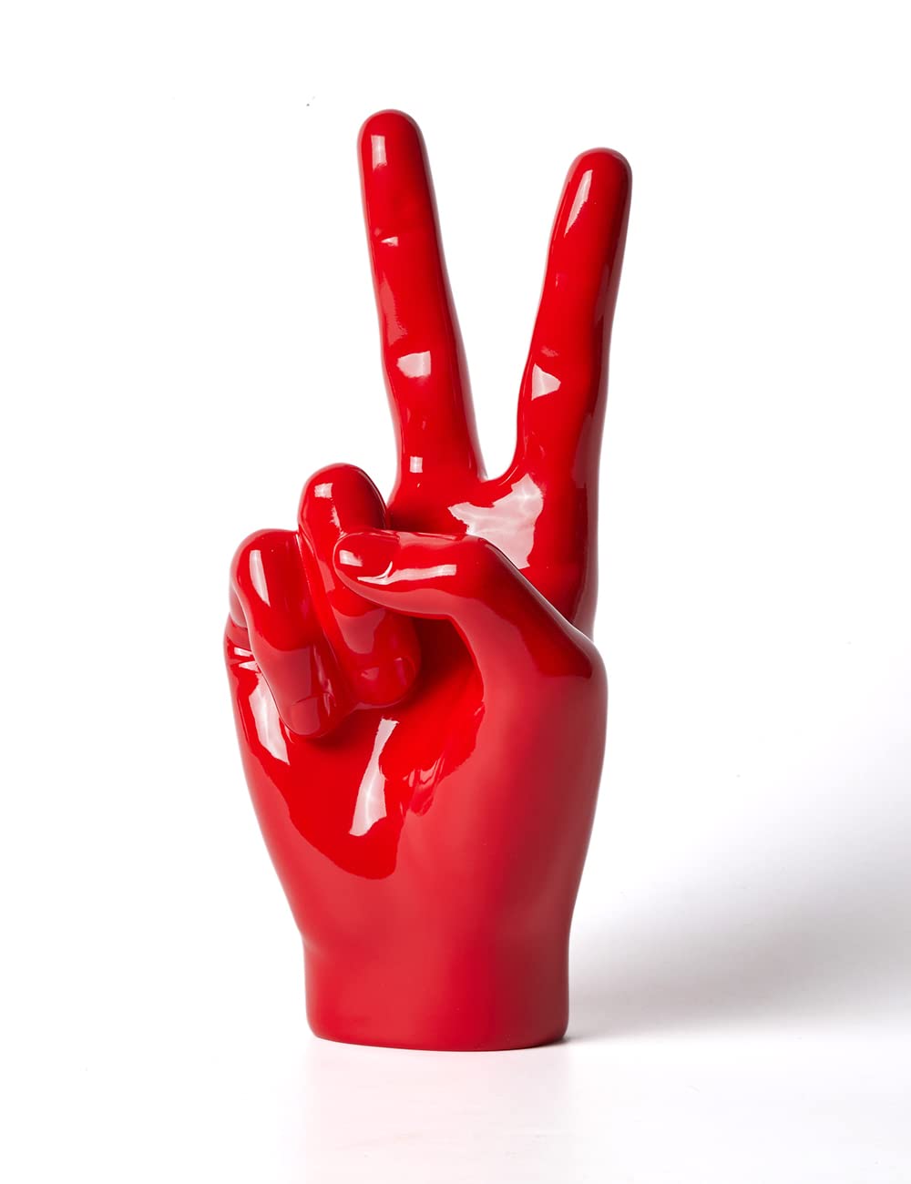 NENBOLEC Escultura de Mano Dedo Decorativa Figura Resina Estatua Salon Regalo Rojo 28cm