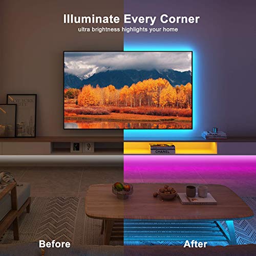 TVLIVE Tira LED, Luces LED Habitación 20 metros, LED Strip lights RGB, Sincronización Musical Bluetooth, 28 Modos, Control de Remoto 40 Botones y App, Luces de Tiras Led Para Fiesta Hogar TV Bar