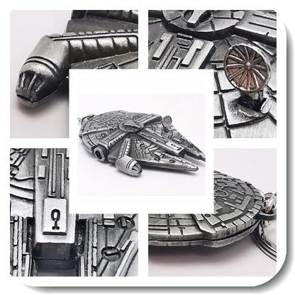 WOO LANDO Llavero de metal con anillo para fans de la saga de Star Wars, Milenio, M