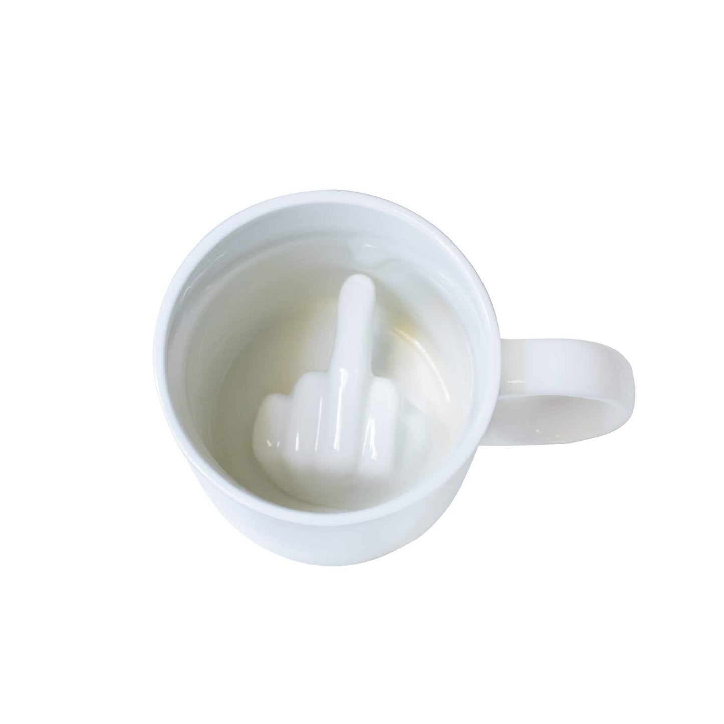 I-TOTAL® - Taza de cerámica de té/café con dibujos 3D interiores 9 x 8,5 x 9 cm (MIDDLE FINGER)