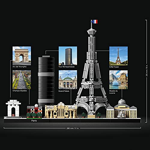 LEGO Architecture París, Set de Construcción Creativa, Torre Eiffel, El Louvre, Maqueta Coleccionable de Monumentos, Pieza Decorativa para el Hogar y Oficina, Regalo para Hombres y Mujeres 21044