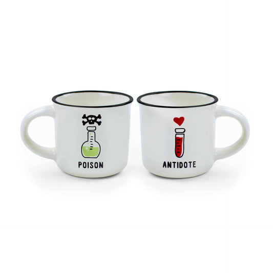 Legami Poison & Antidote Tazas para espresso, 2 Unidades, Bone China