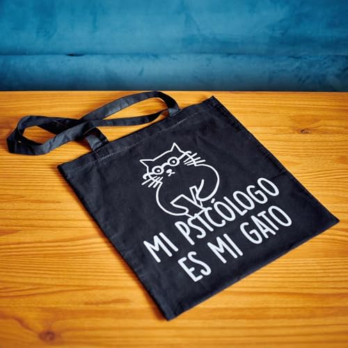 Mi psicólogo es mi gato – Tote bag para almas felinas