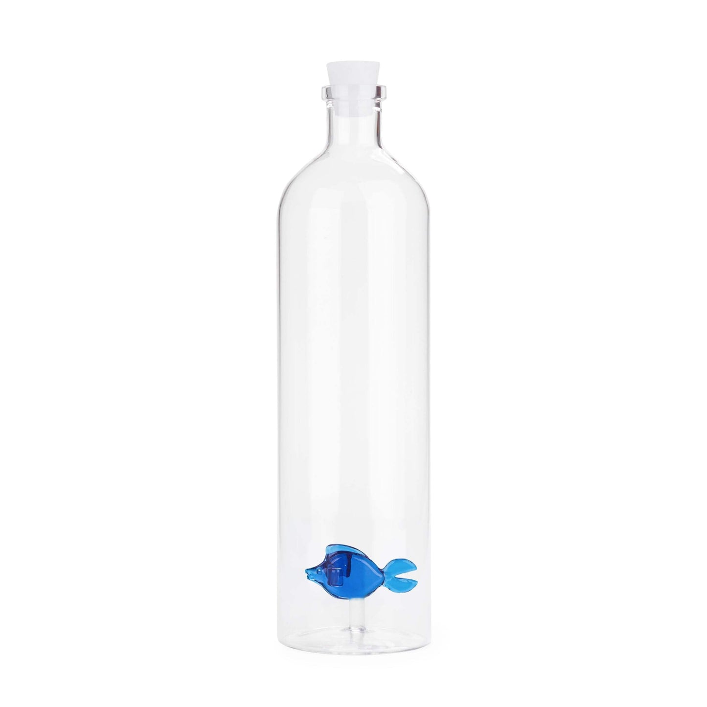 Balvi Botella Atlantis Blue Fish con Figura en Forma de pez Azul de Vidrio en el Interior Borosilicat