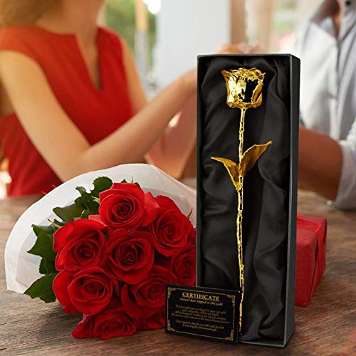 Rosa bañada en oro 24K – Belleza eterna en caja de regalo