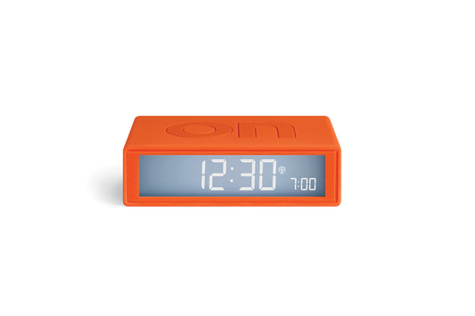 Lexon Flip+ Reloj Despertador con Pantalla LCD (Goma), Color Naranja