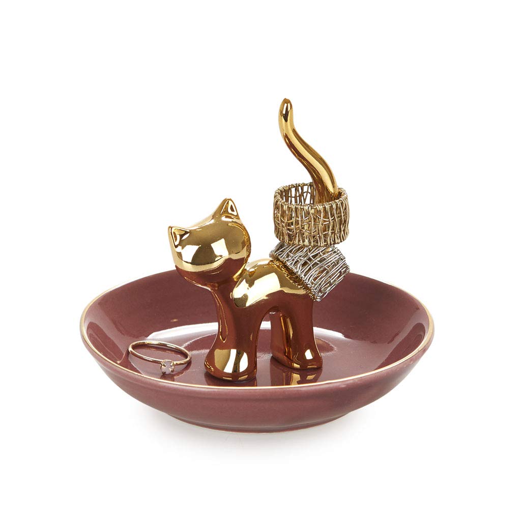 Balvi Porta anillos Gatto Color dorado Decora tu dormitorio con este original anillero de gato elabor