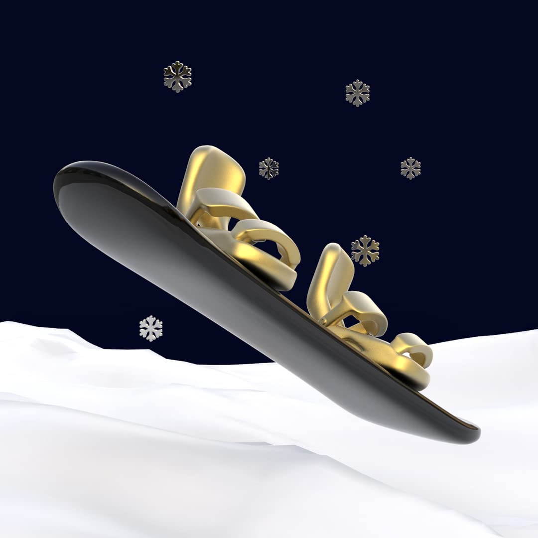 Metalmorphose – Llavero de metal 3D Snowboard & sonido copo – para entusiastas del deporte de invierno – Regalo para hombre, regalo para mujer, Juegos Olímpicos – MTM148-01, negro, dorado, talla