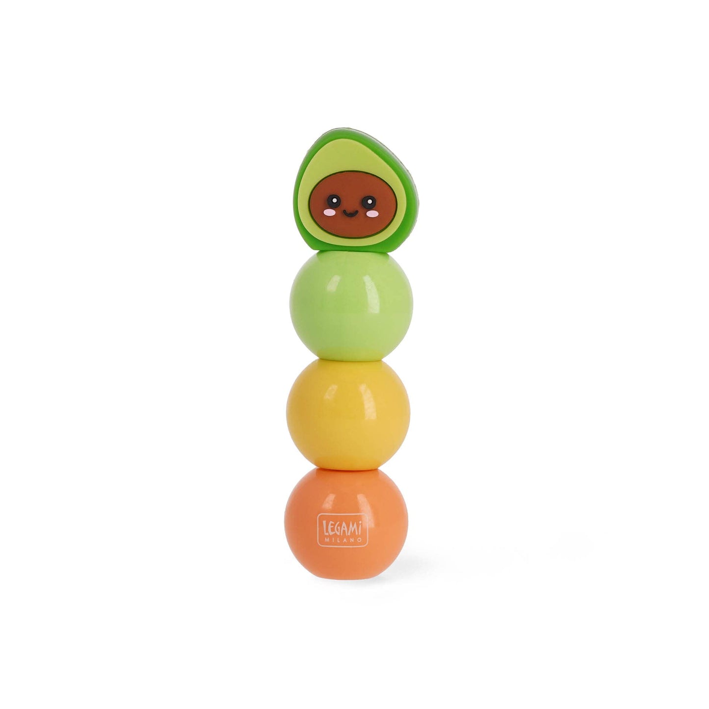 Legami - Resaltador 3 en 1, colores pastel, verde, amarillo, naranja, secado rápido, temática aguacate