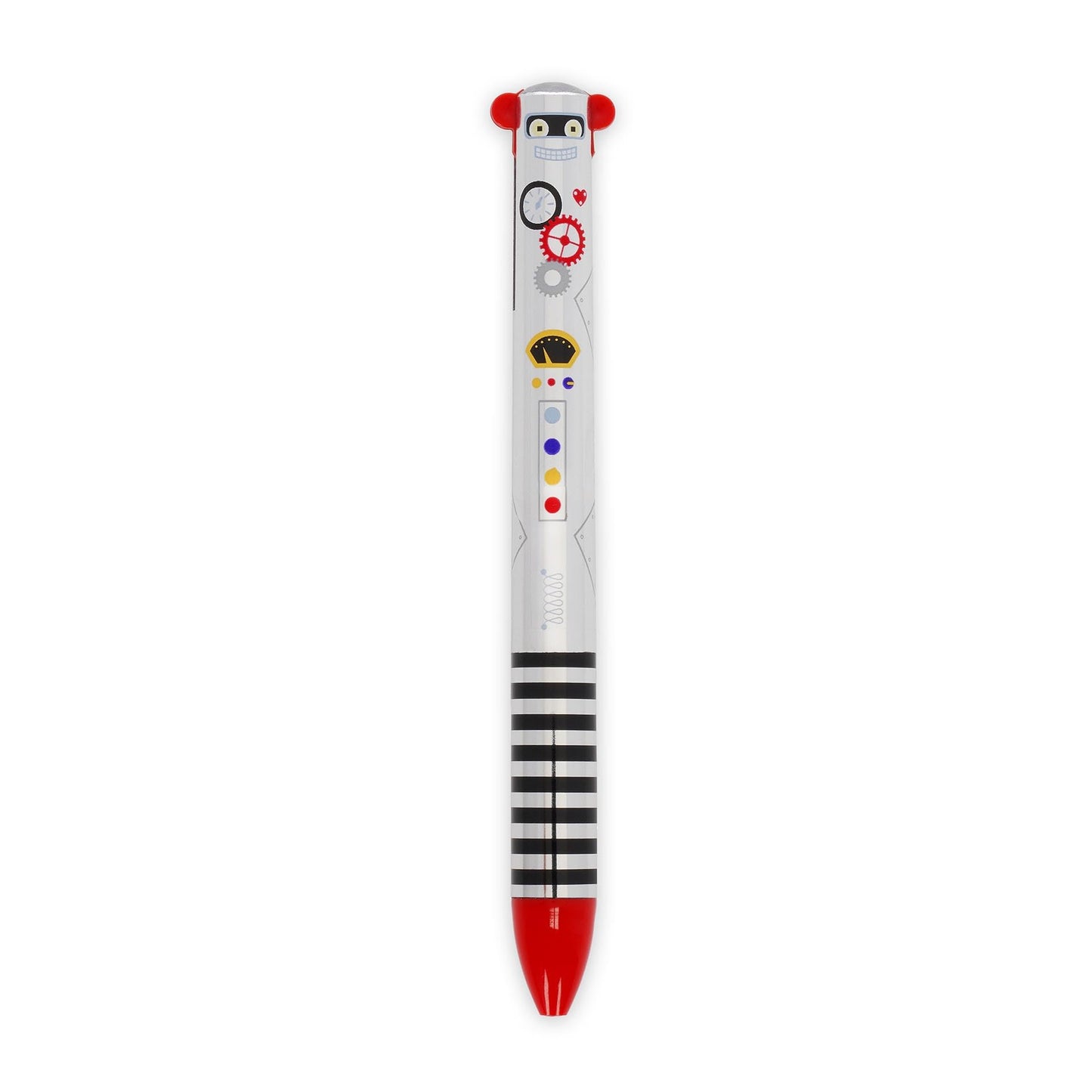 Legami - Bolígrafo bicolor, tinta negra y roja, Click&Clack, ideal para la escuela la oficina en casa, bicolor, 1 mm de diámetro de punta, tema Robot