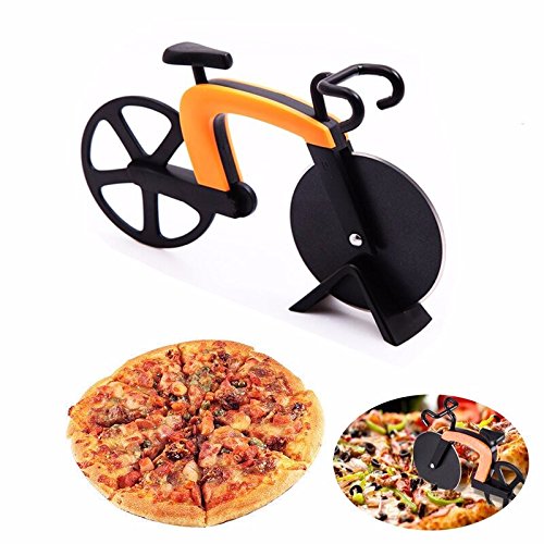 G.a HOMEFAVOR Cortador de pizza para bicicleta, cuchillas de acero inoxidable con revestimiento antiadherente