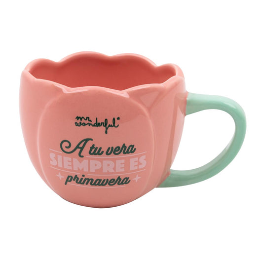 Mr. Wonderful Mr.Wonderful-Taza 3D Rosa-A tu vera, siempre es primavera, multicolor (2505010476W0ESP)